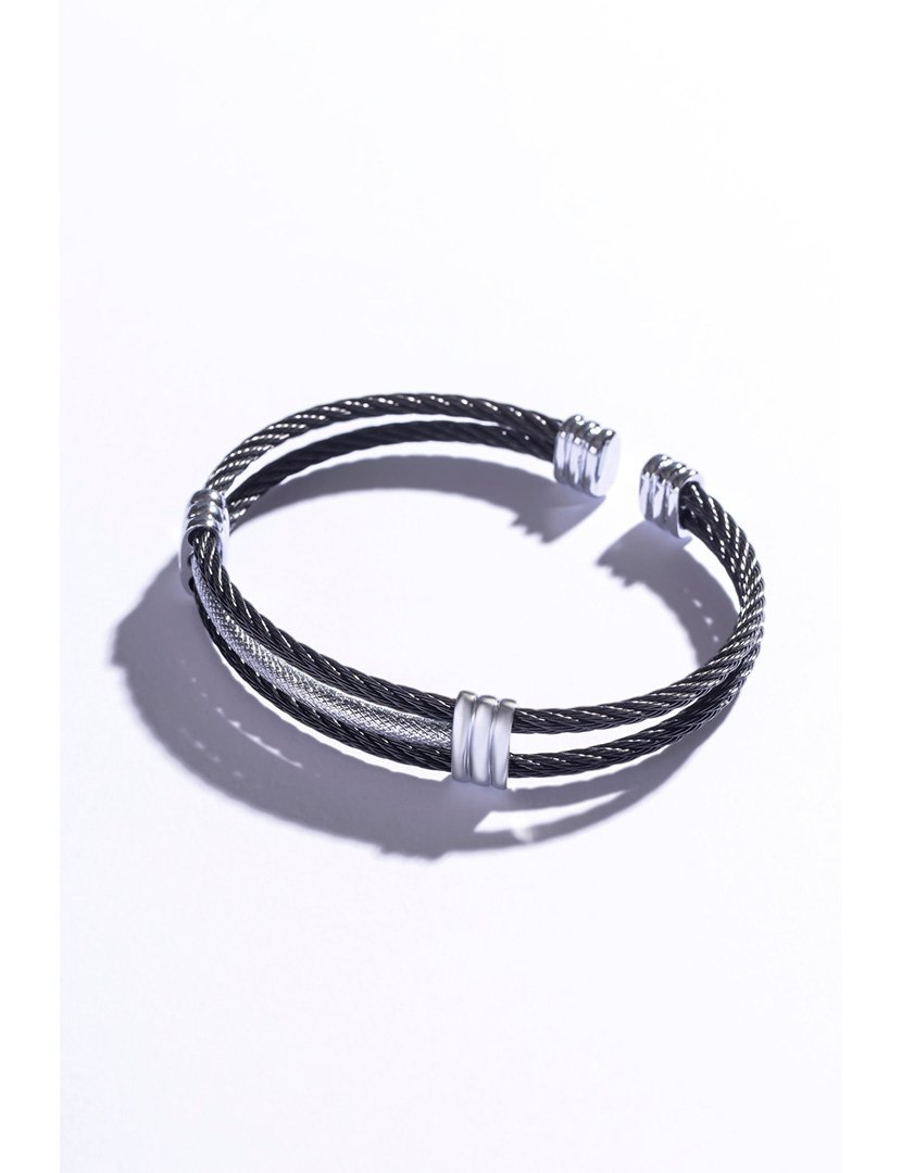 Pulseira Preta e Prateado