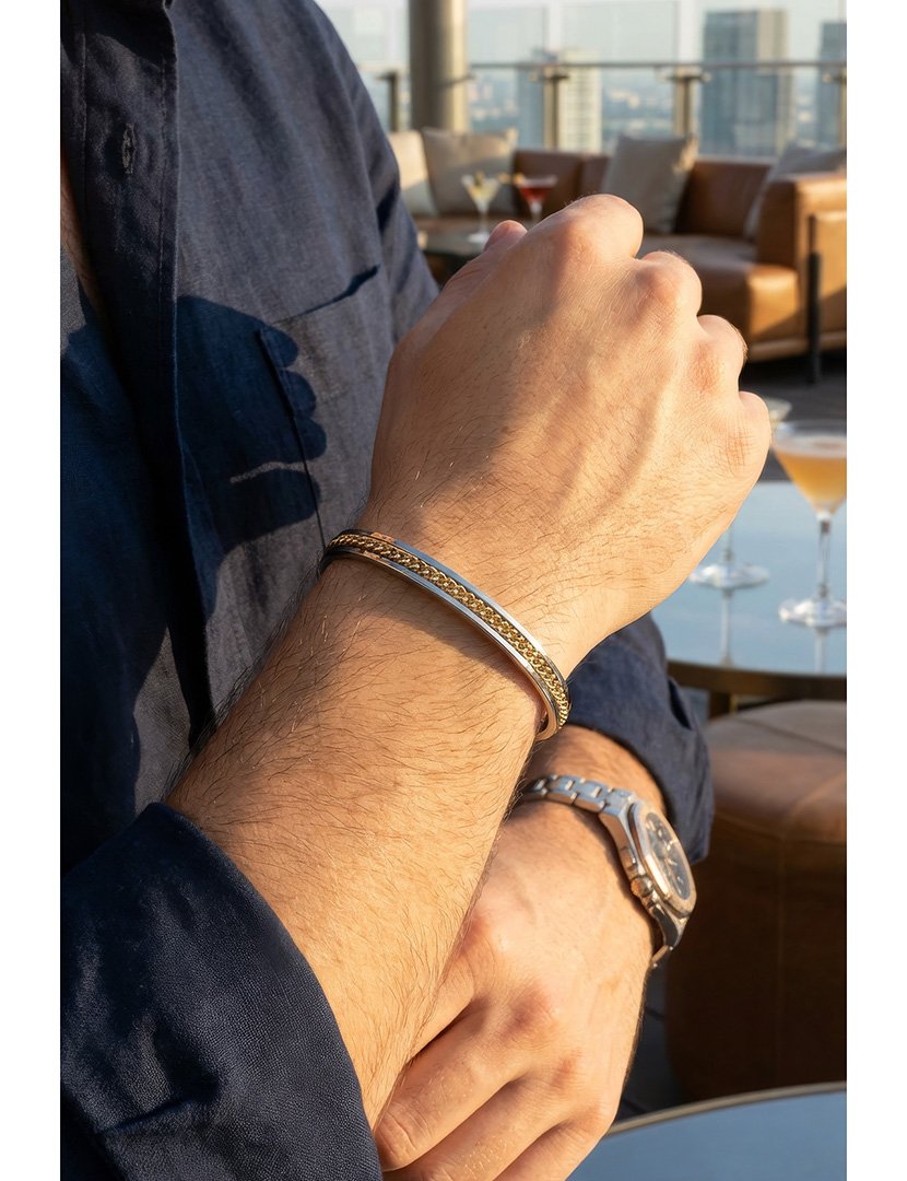 Pulseira Prateada e dourado