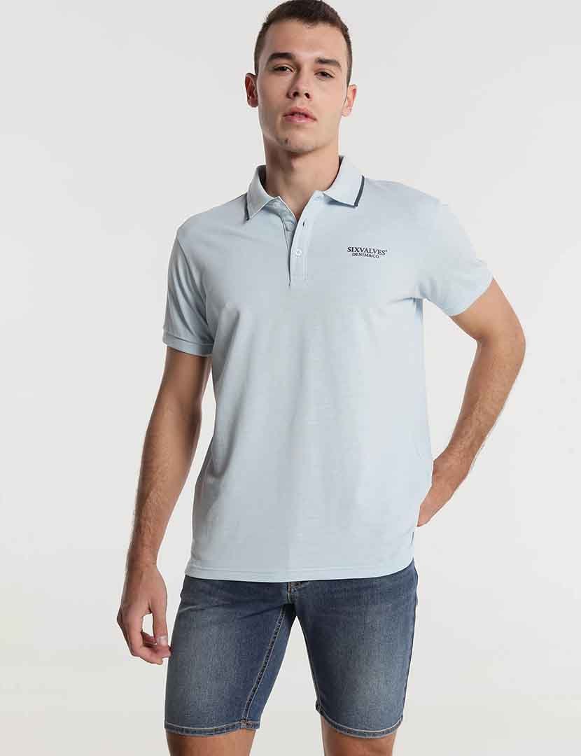 Pólo Manga Curta Homem Azul