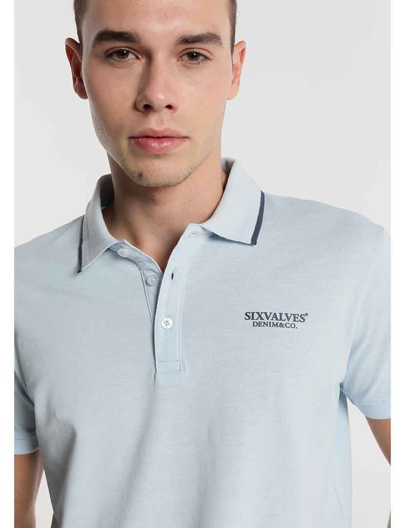 Pólo Manga Curta Homem Azul