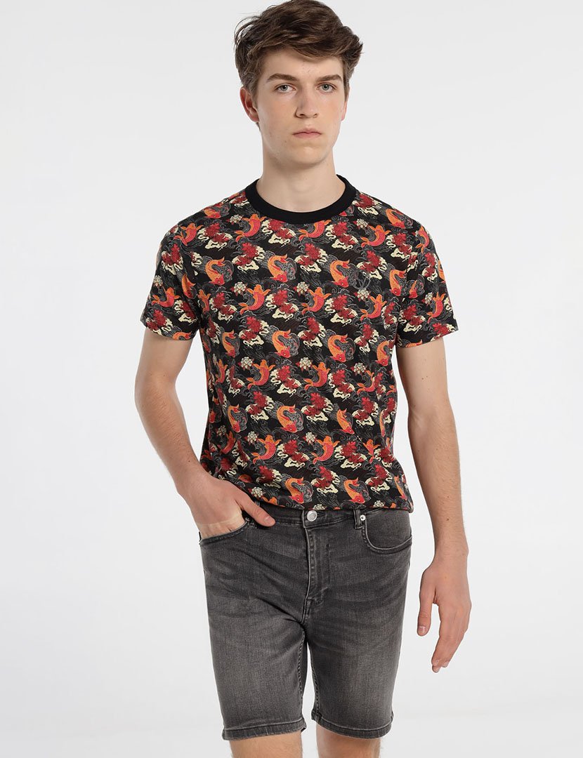 T-Shirt Homem Estampado Multicolorido