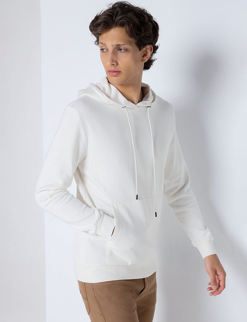 Sweatshirt com Capuz Homem Branco