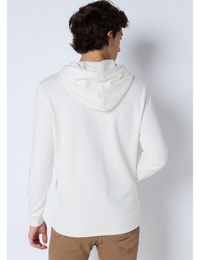 Sweatshirt com Capuz Homem Branco