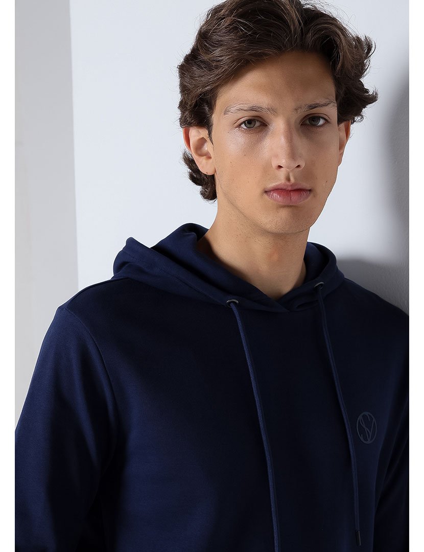 Sweatshirt com Capuz Homem Azul