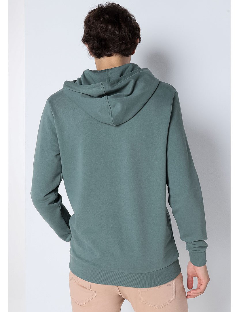 Sweatshirt com Capuz Homem Verde