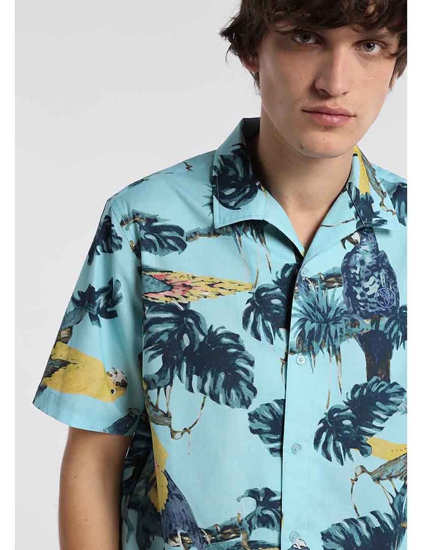 Camisa Manga Curta Homem Estampado Multicolorido