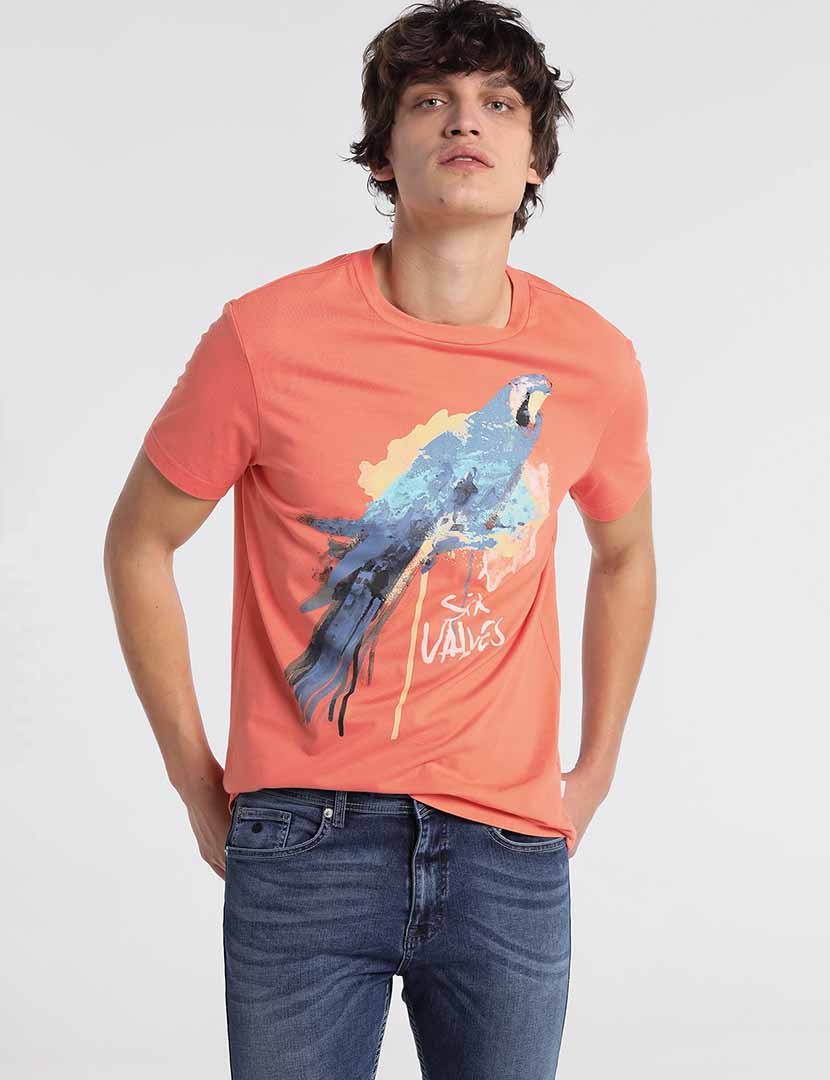 T-Shirt Homem Laranja