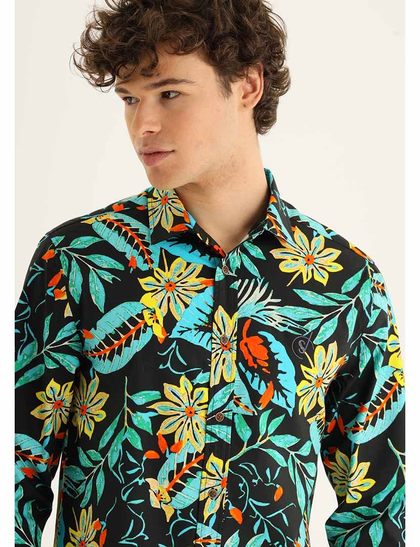 Camisa Homem Estampado Multicolorido