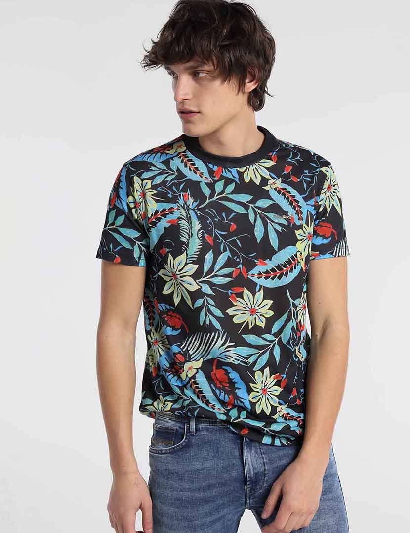 T-Shirt Homem Estampado Multicolorido