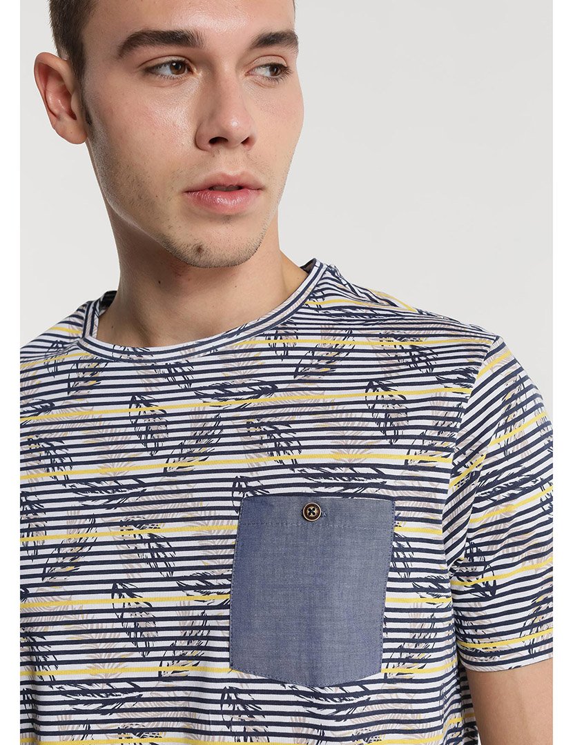 T-Shirt Homem Estampado Multicolorido