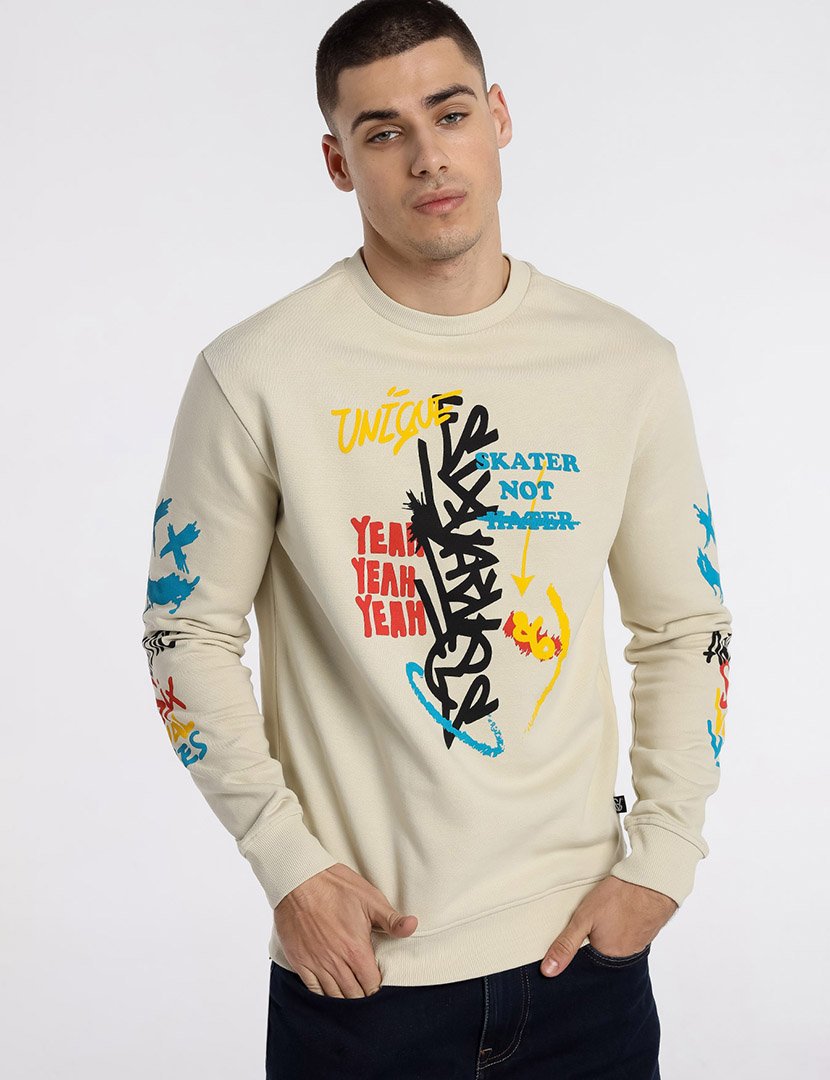 Men's Beige Sweatshirt