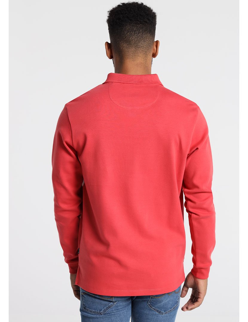 Pólo Manga Comprida Homem Vermelho