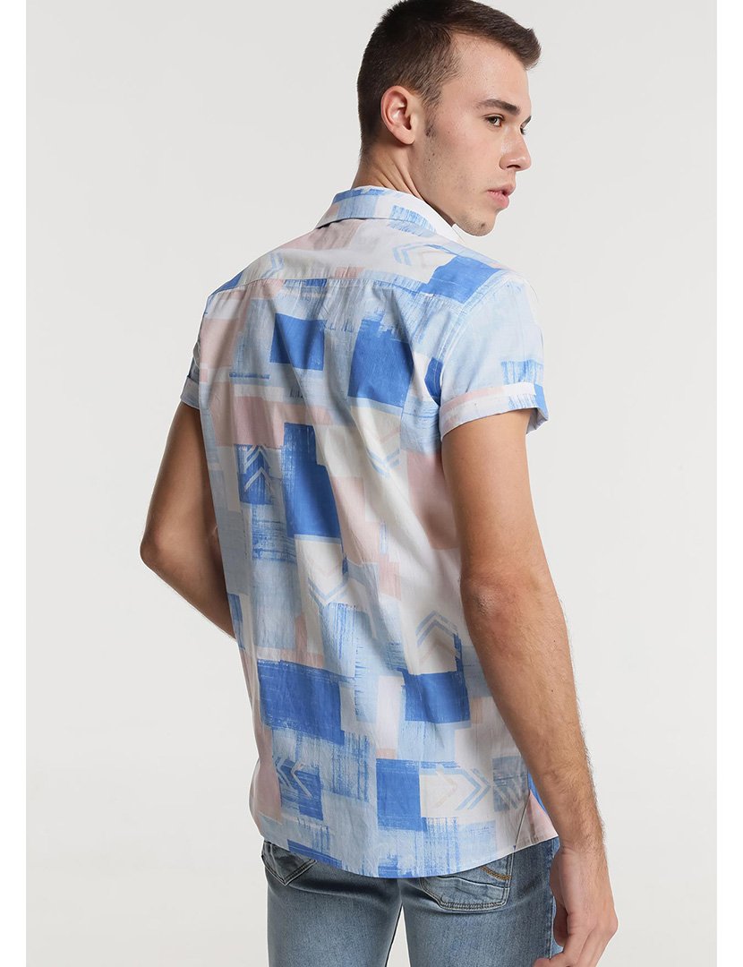 Camisa Manga Curta Homem Estampado Multicolorido