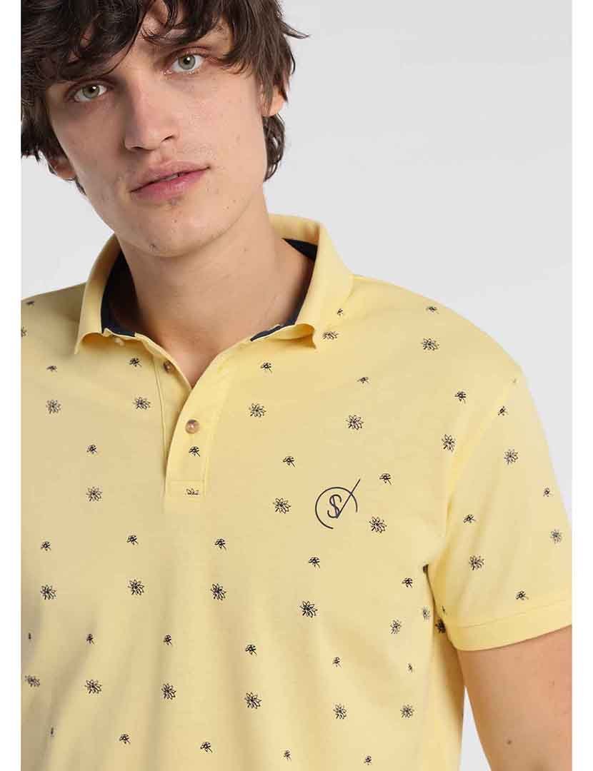 Pólo Manga Curta Homem Amarelo