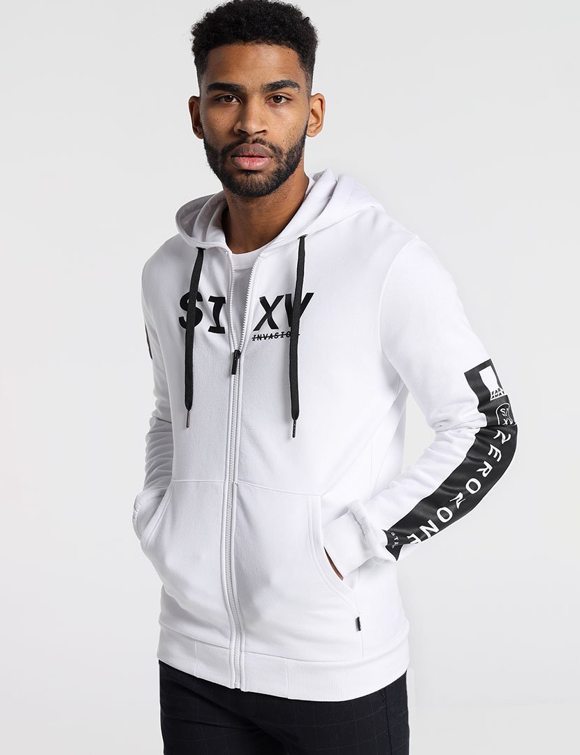 Sweatshirt com Capuz Homem Branco