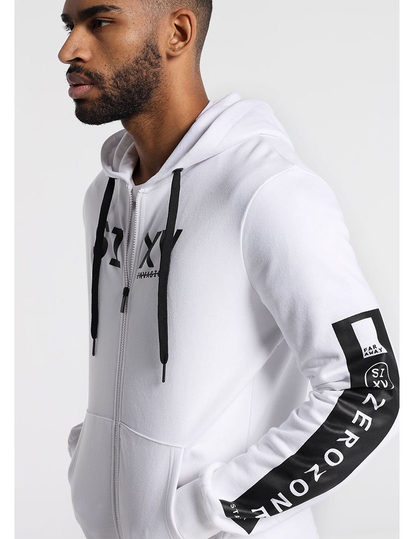 Sweatshirt com Capuz Homem Branco