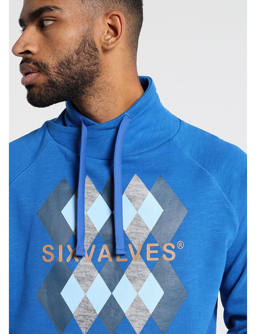 Sweatshirt com Gola Homem Azul