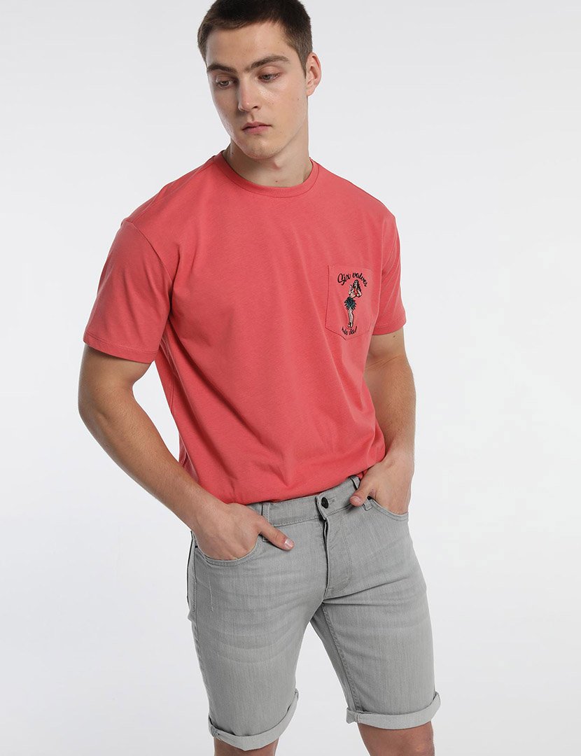 T-Shirt Homem Rosa