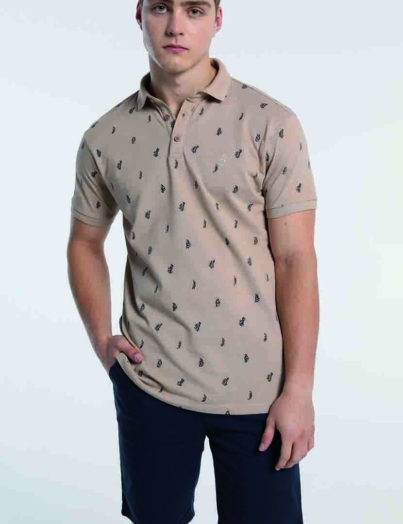 Pólo Manga Curta Homem Castanho