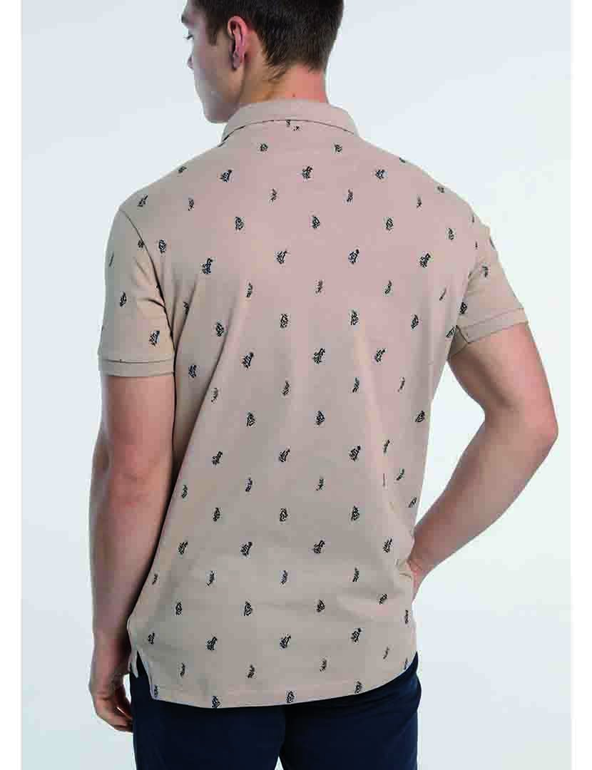 Pólo Manga Curta Homem Castanho