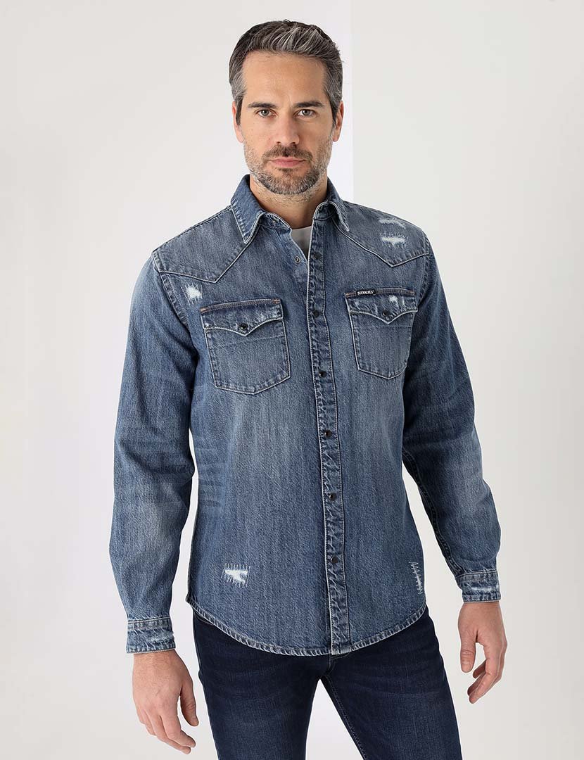 Camisa de Ganga Homem Azul