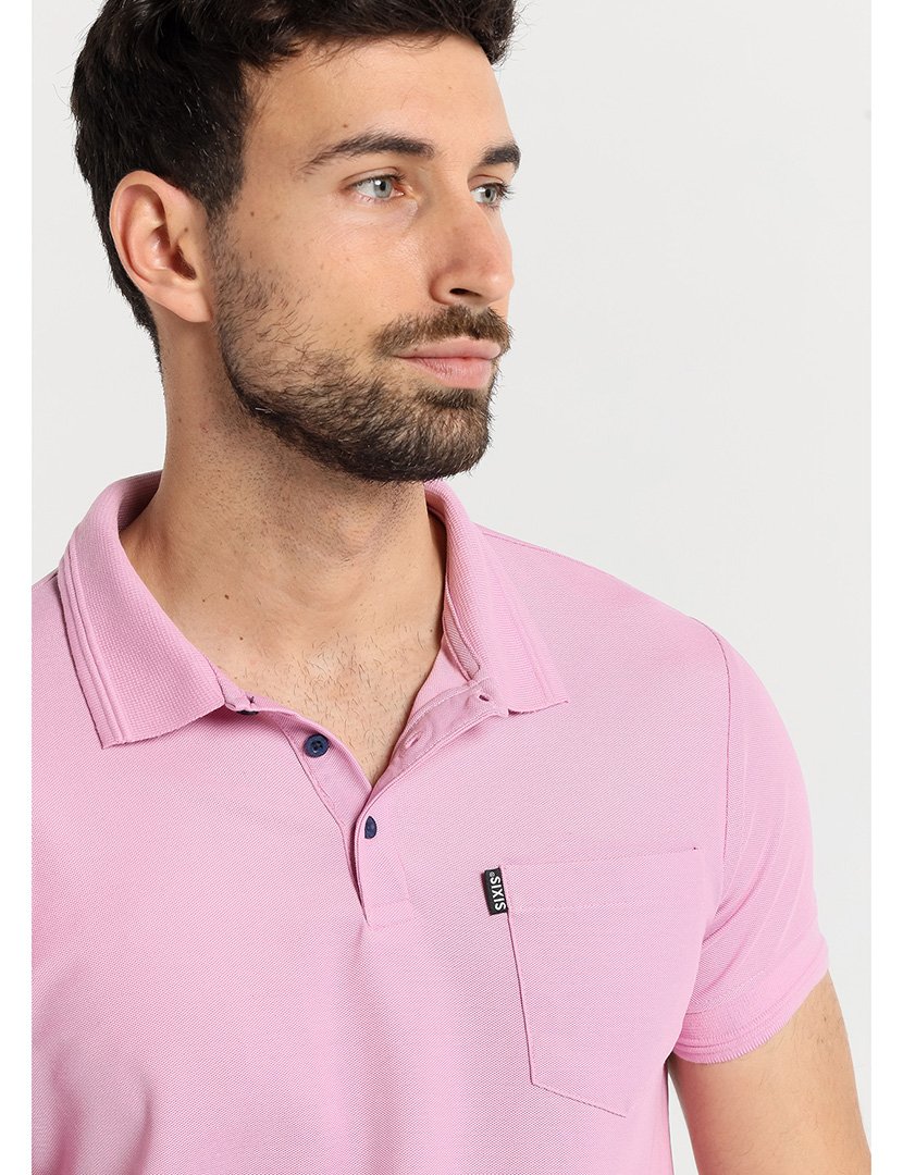 Pólo Manga Curta Homem Rosa