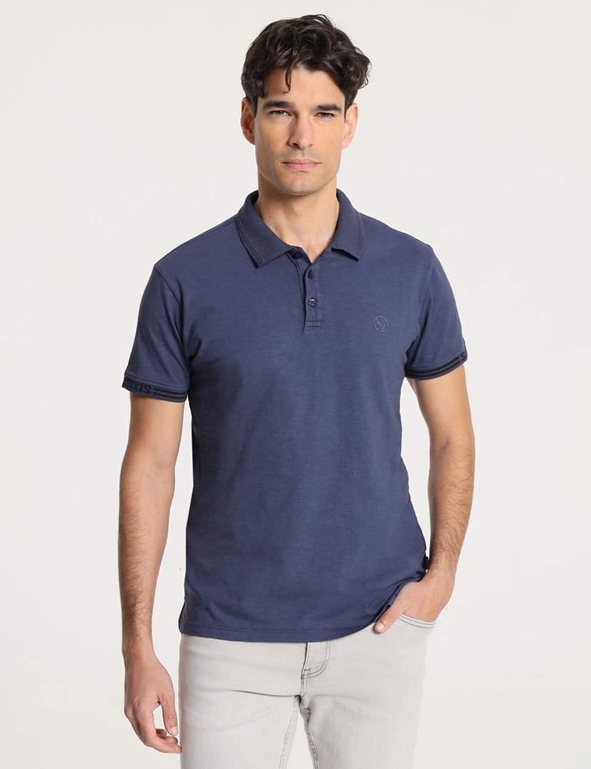 Pólo Manga Curta Homem Azul