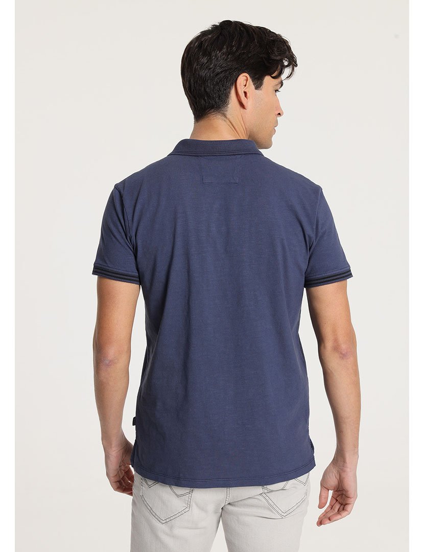 Pólo Manga Curta Homem Azul
