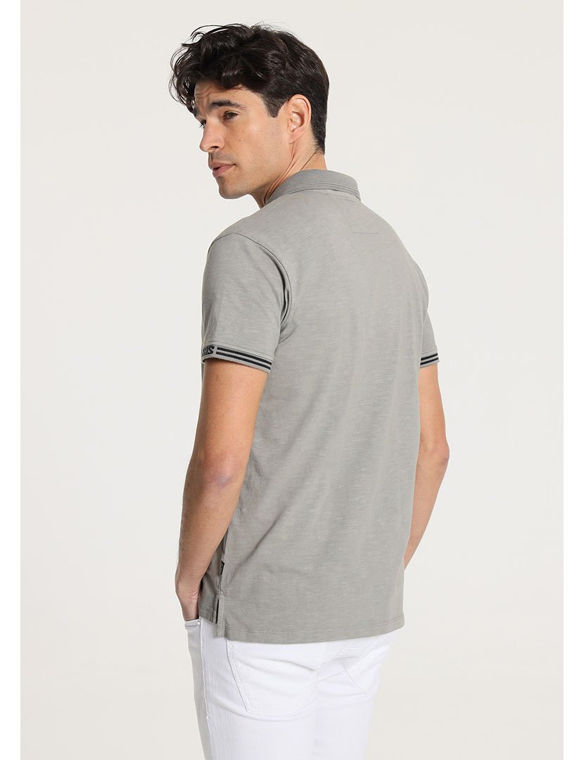 Pólo Manga Curta Homem Cinzento