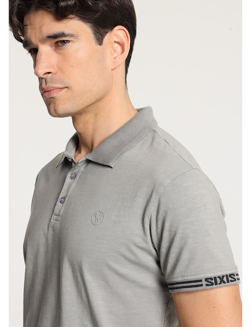 Pólo Manga Curta Homem Cinzento