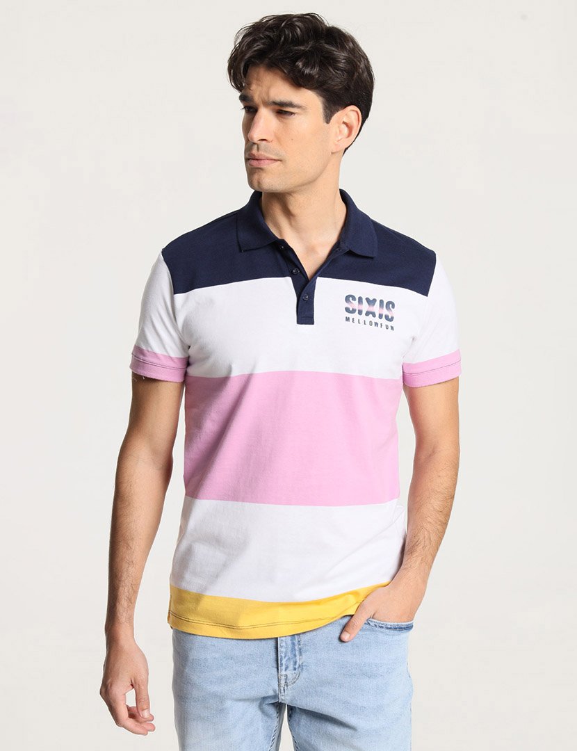 Pólo Manga Curta Homem Azul