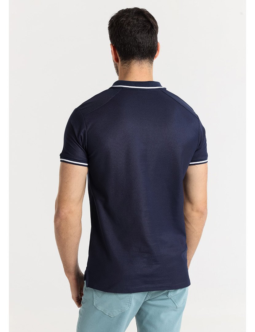 Pólo Manga Curta Homem Azul