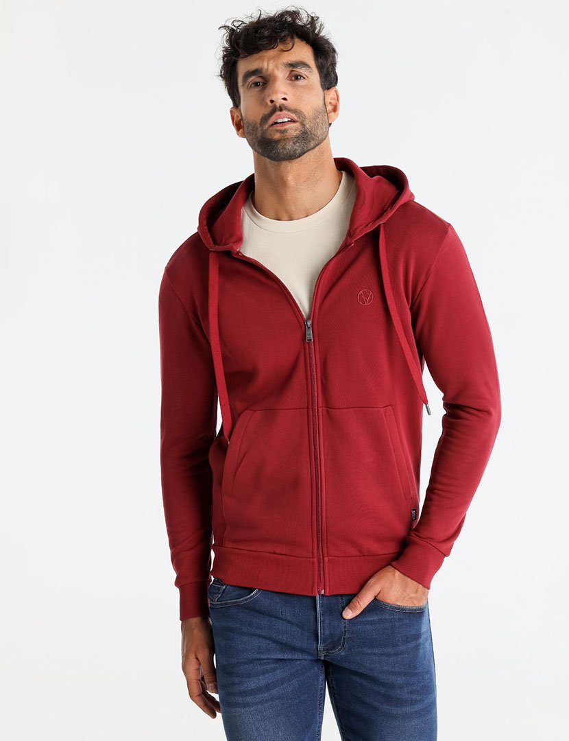 Casaco com Capuz Homem Vermelho