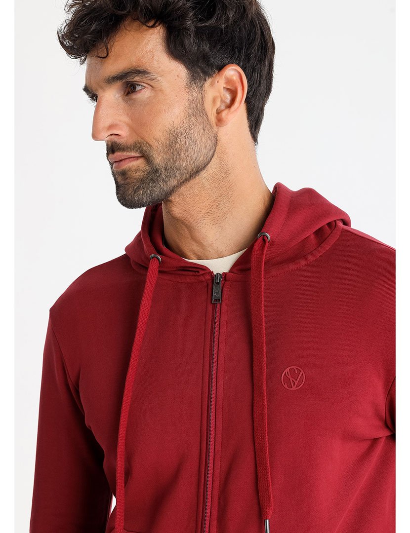 Casaco com Capuz Homem Vermelho