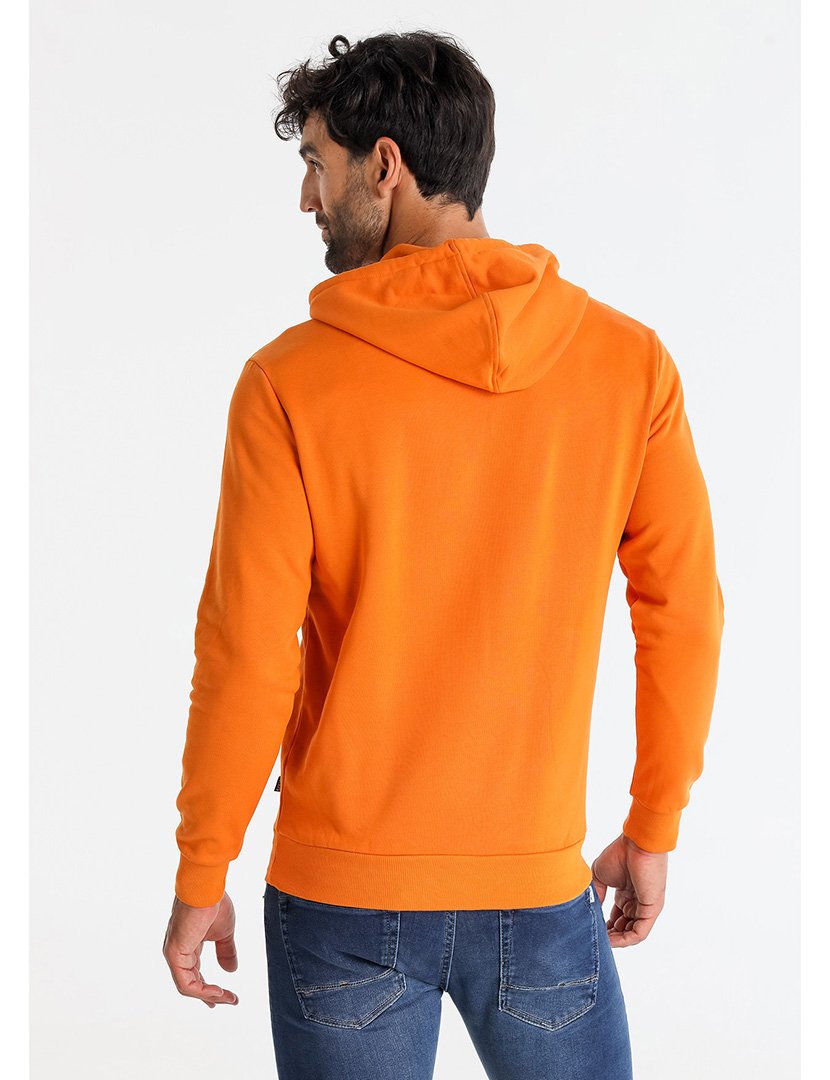Sweatshirt com Capuz Homem Laranja