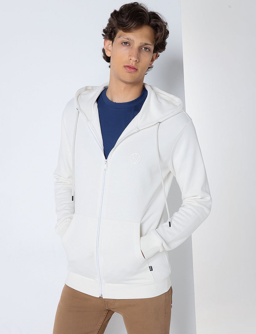 Casaco com Capuz Homem Branco