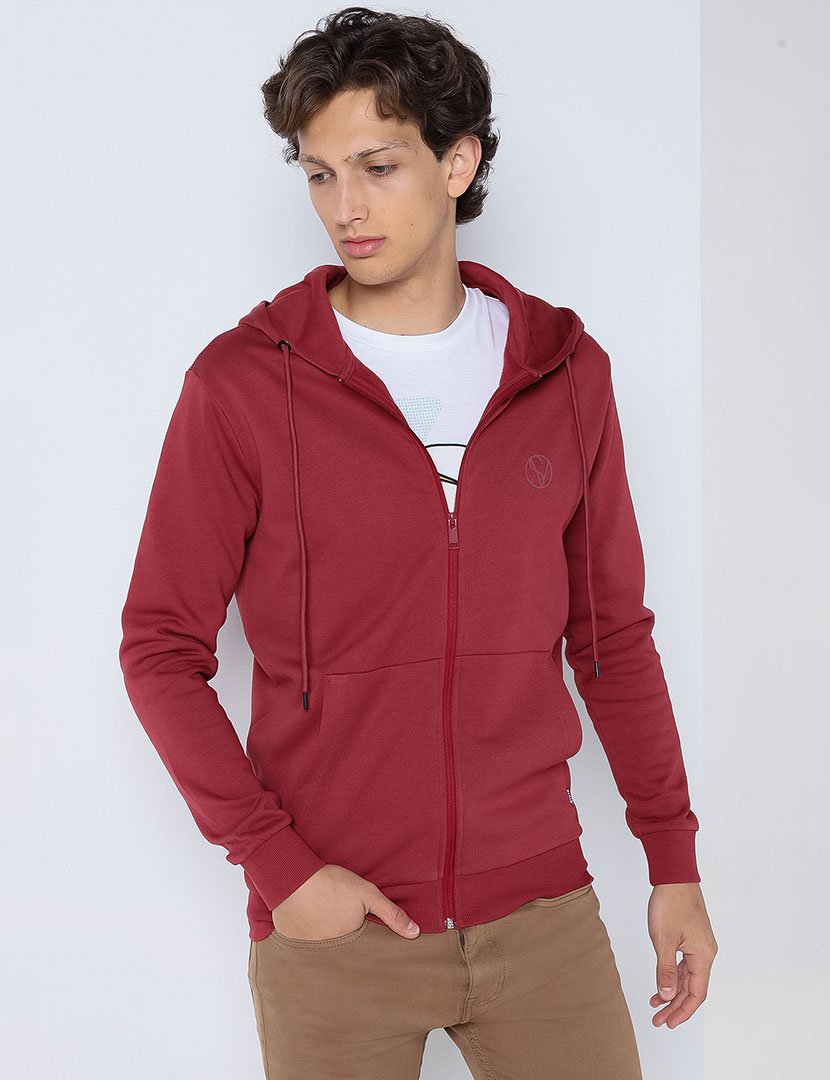 Casaco com Capuz Homem Vermelho