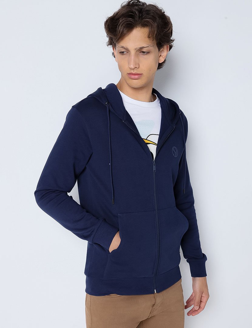 Casaco com Capuz Homem Azul