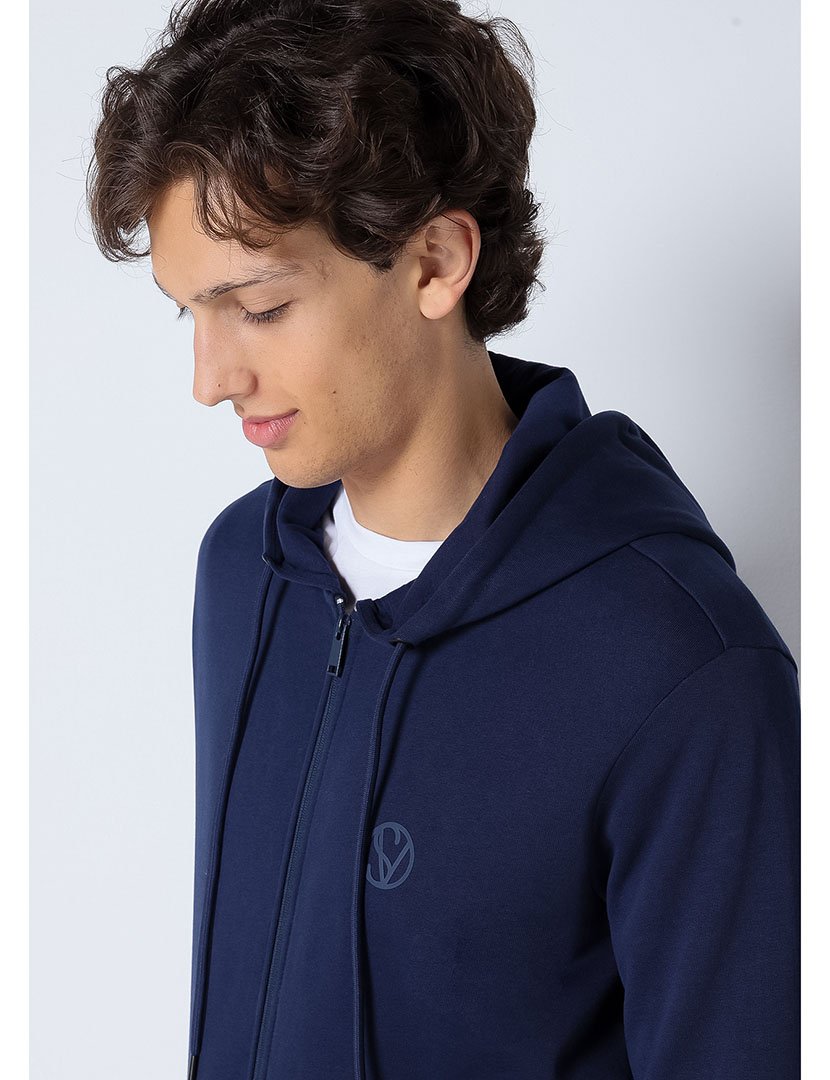 Casaco com Capuz Homem Azul