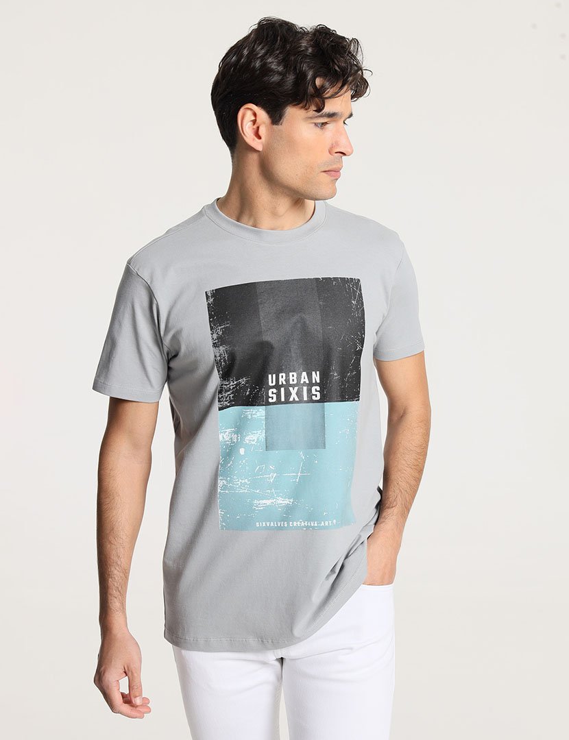 T-Shirt Homem Cinzento