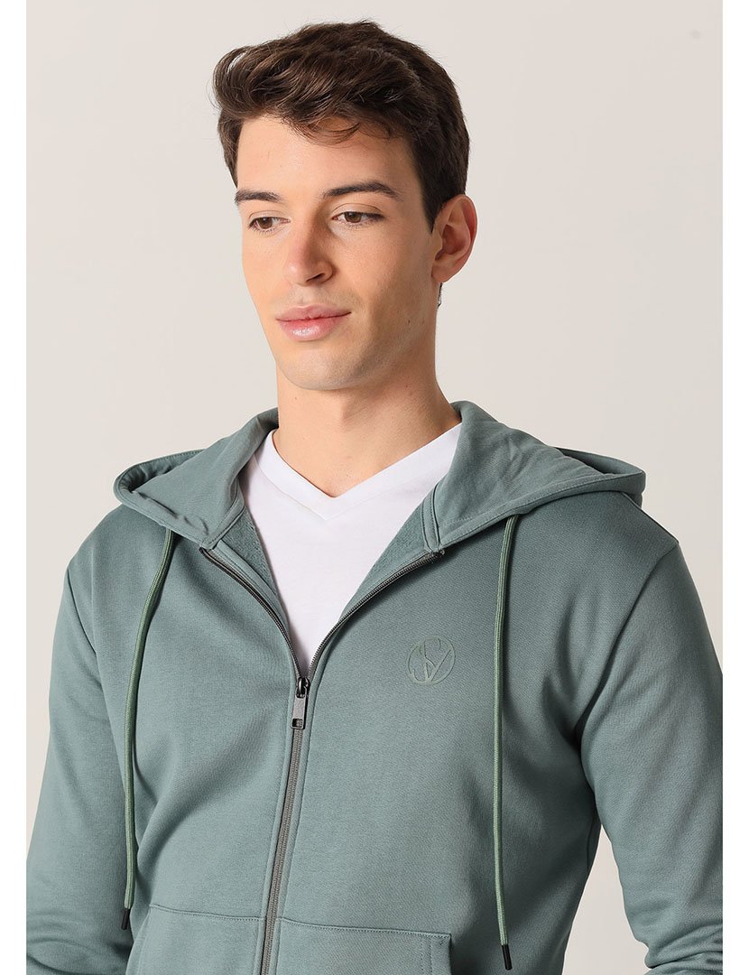 Casaco com Capuz Homem Verde