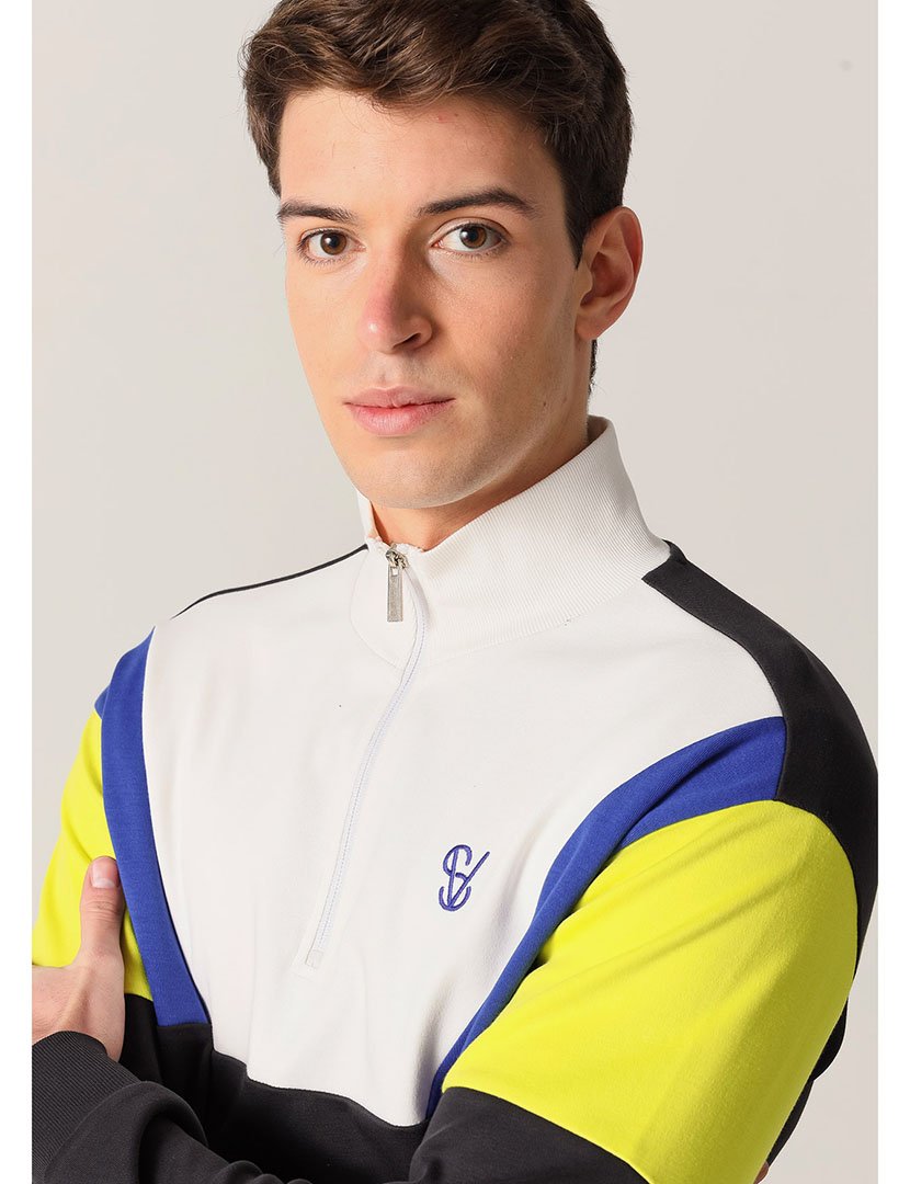 Sweatshirt com Meio Fecho Homem Preto