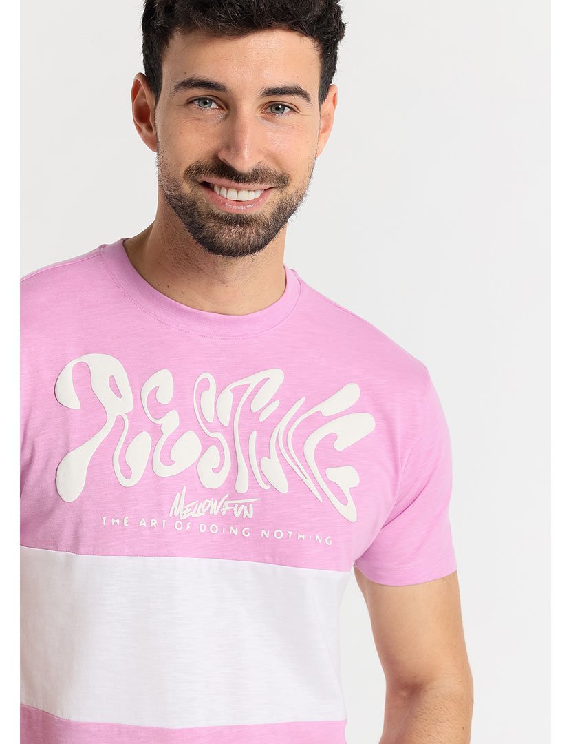 T-Shirt Homem Rosa