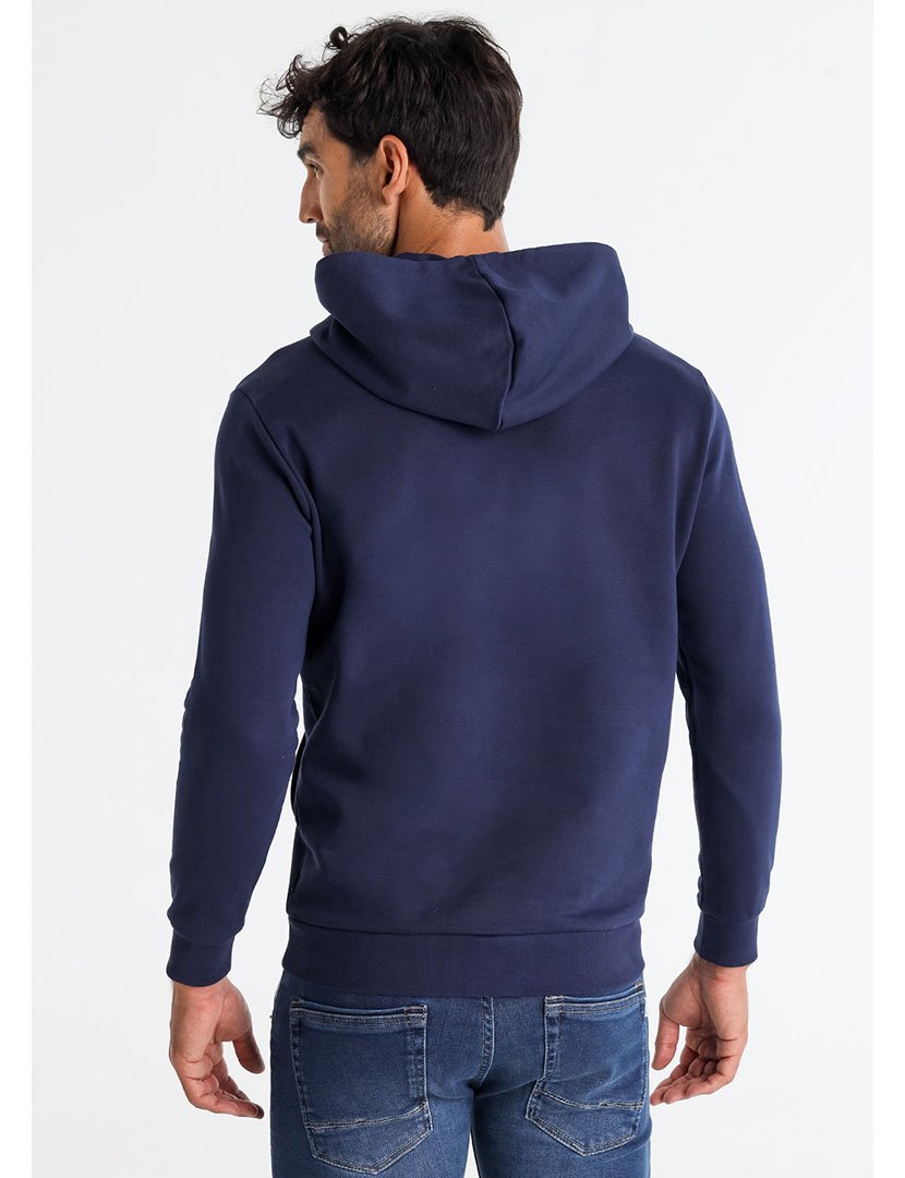 Sweatshirt com Capuz Homem Azul