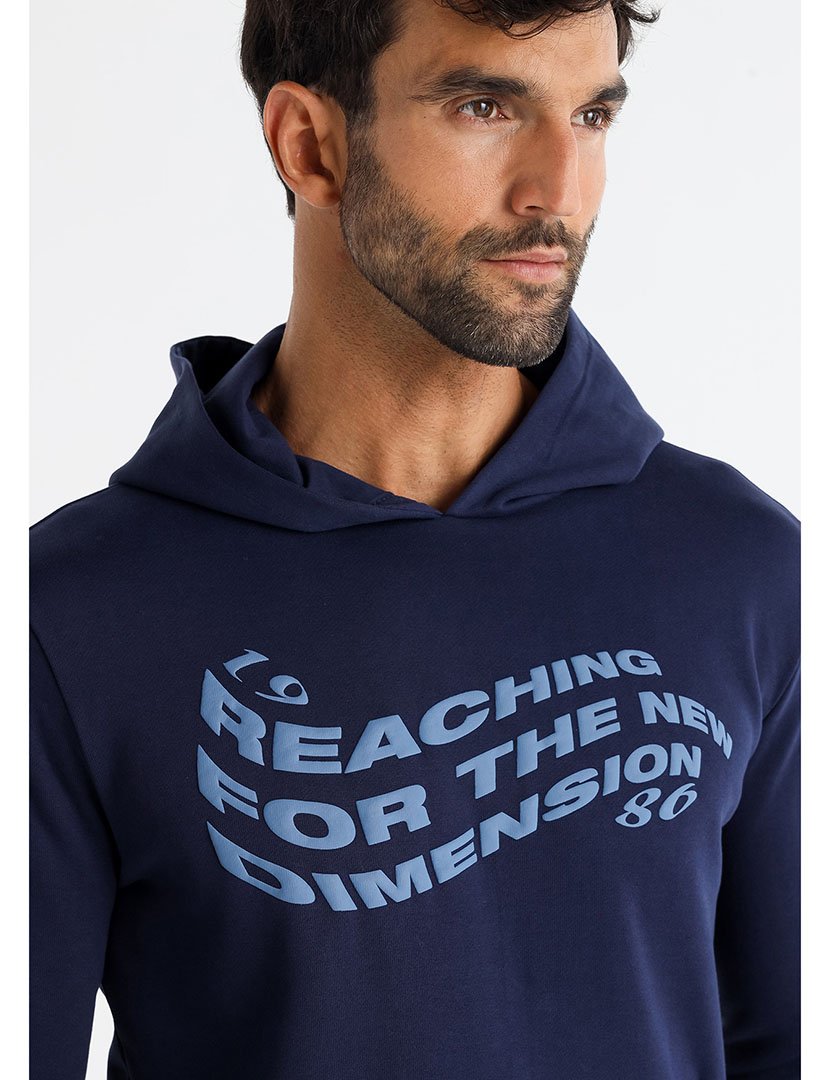 Sweatshirt com Capuz Homem Azul