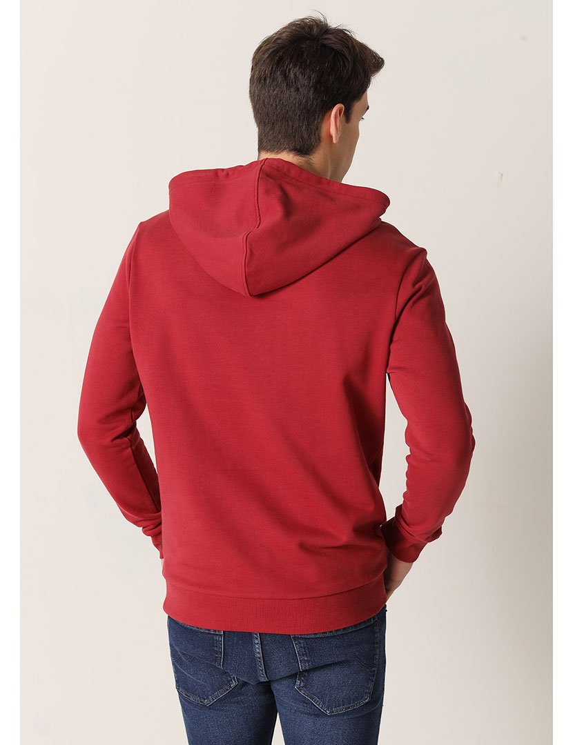 Sweatshirt com Capuz Homem Vermelho