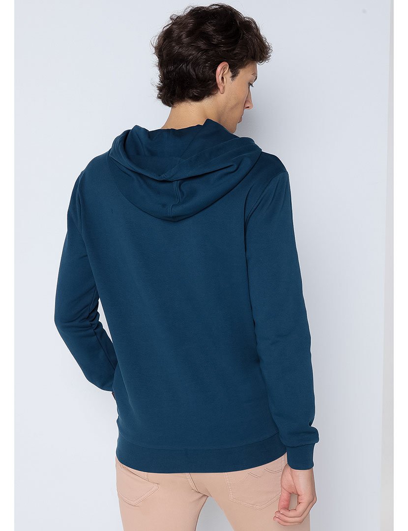 Sweatshirt com Capuz Homem Azul