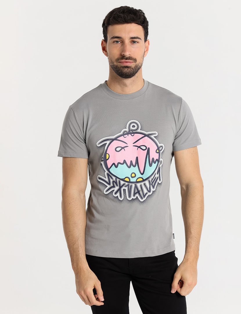 T-Shirt Homem Cinzento