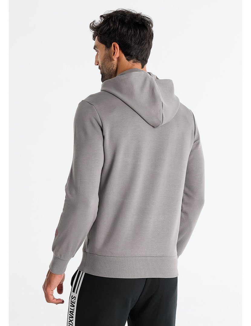 Sweatshirt com Capuz Homem Cinzento