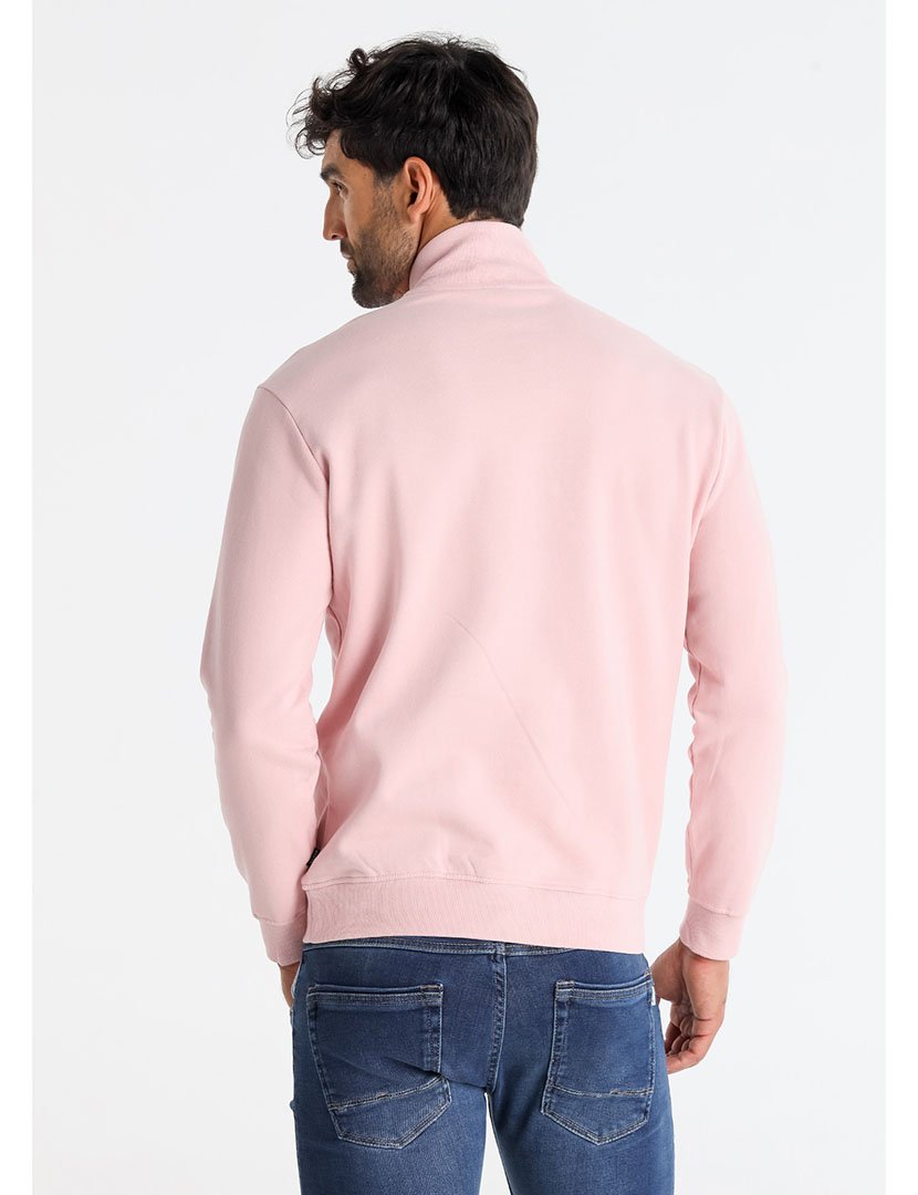 Sweatshirt com Meio Fecho Homem Rosa